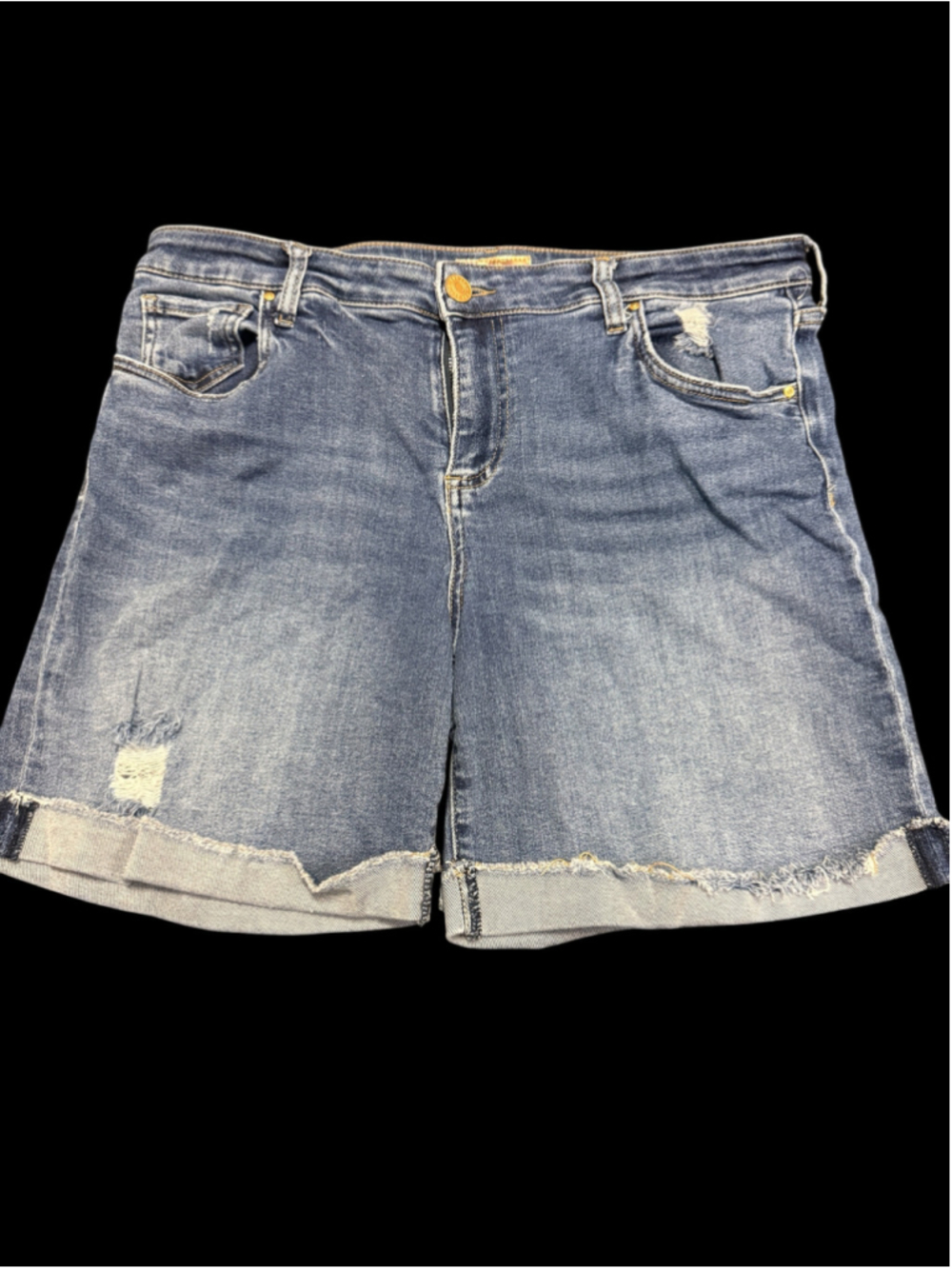 Women's KUT from the Kloth Blue Distressed Jean Shorts Size 16